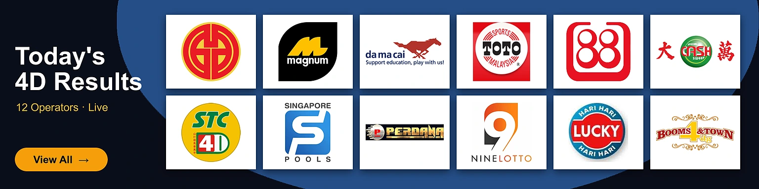 Keputusan 4D hari ini bagi 12 pengendali Malaysia & Singapura — Keputusan4D